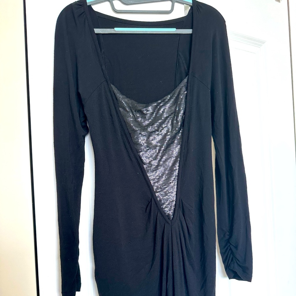 Black cotton and spandex dress